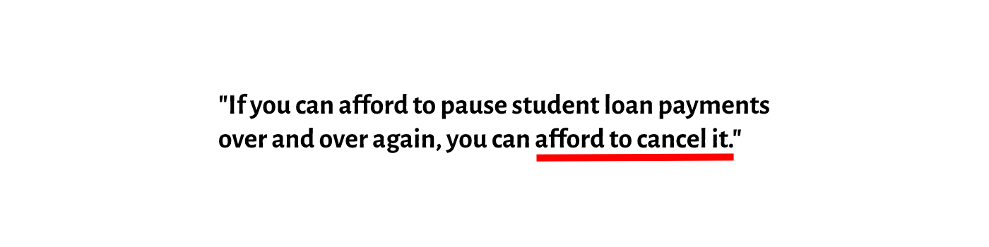 NAACP President, “If you can afford to pause student loan payments over and over again, you can afford to cancel it.”